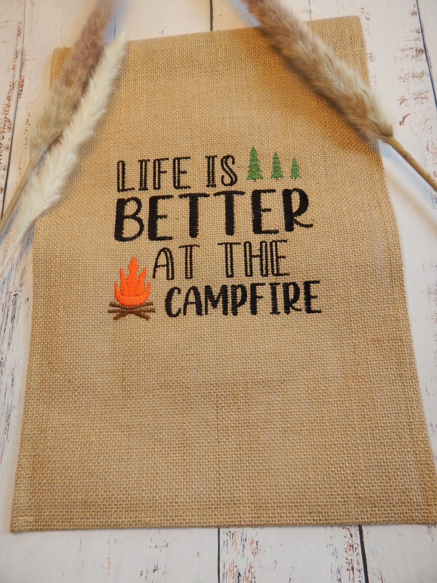 Camper | Cabin | Garden Flag | Camping | Camp Fire | Bon Fire Decoration | Summer Garden Flag | Summer Gift | Customize | Personalize | Fire