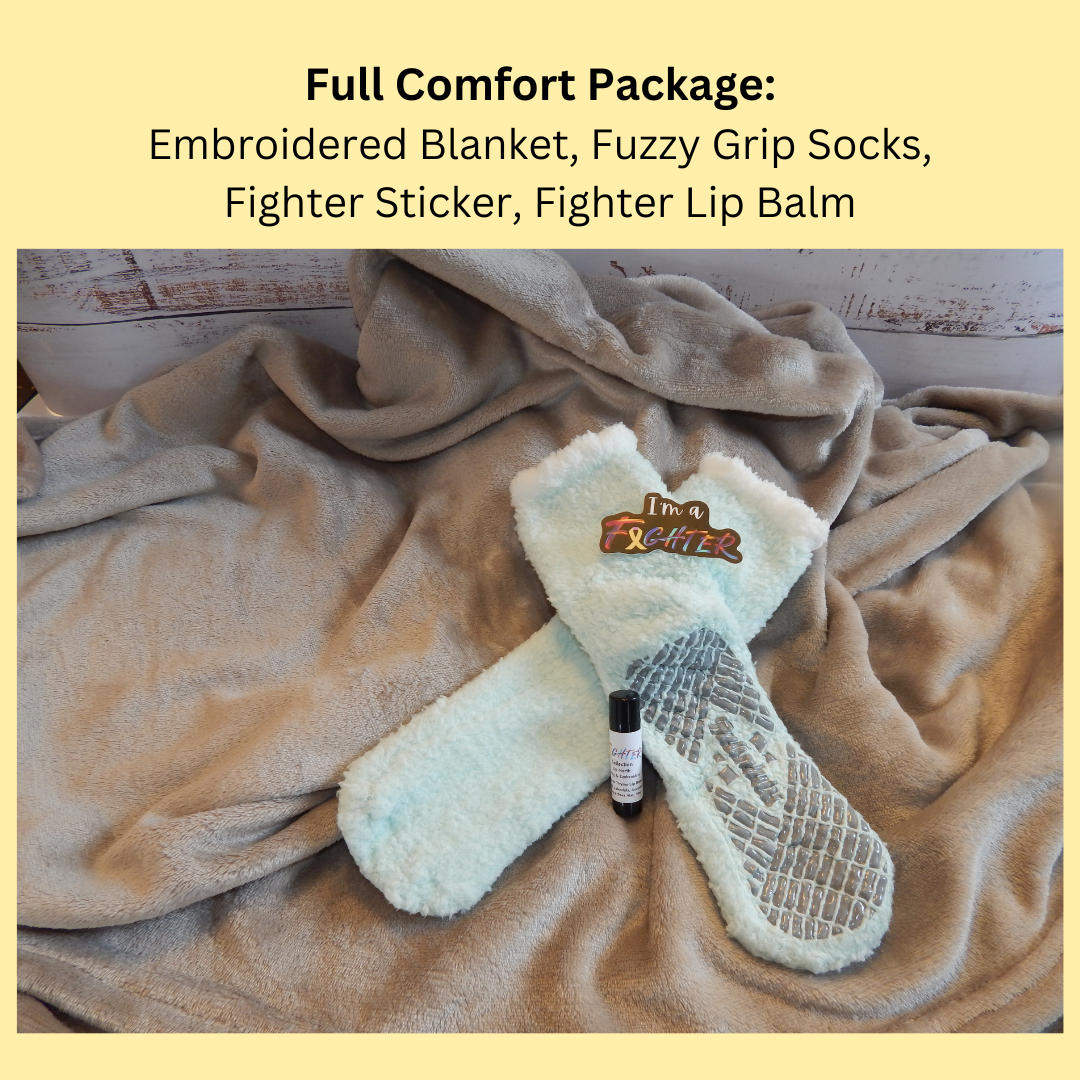 Comfort Gift | Chemo | Cancer | |Warmies | Custom Gift | Soft Blanket | Warmie| Stuffed Animal | Soft socks | Grip Socks | Lip Bam | Ribbon | Gift Box | Gift Package | Cancer