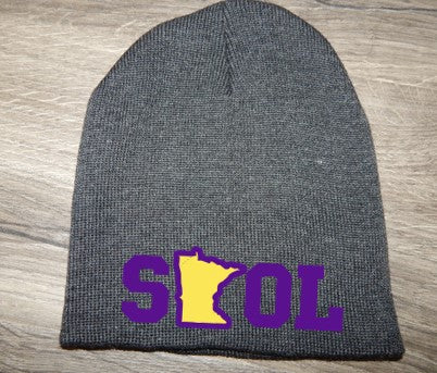 Minnesota Beanie | Vikings | SKOL | SKOL Vikings | MN Pride | Purple | Skull Hat | Minnesota State Outline | Winter Hat | Fall | Unisex