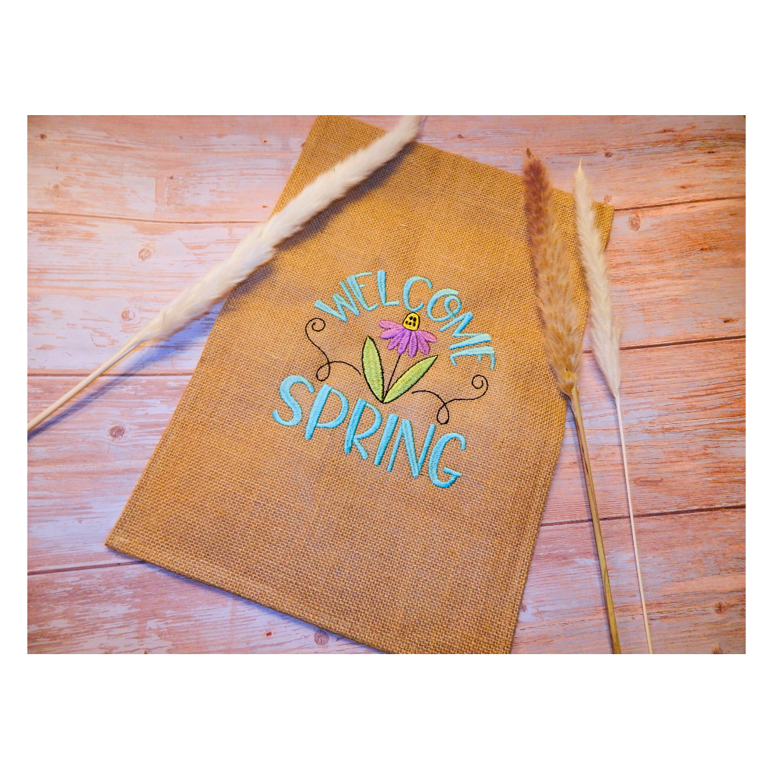 Spring Garden Flag | April Showers | May Flowers| Housewarming | Gift | Garden | Customize | Embroidered Flag | Decoration | Welcome Spring|