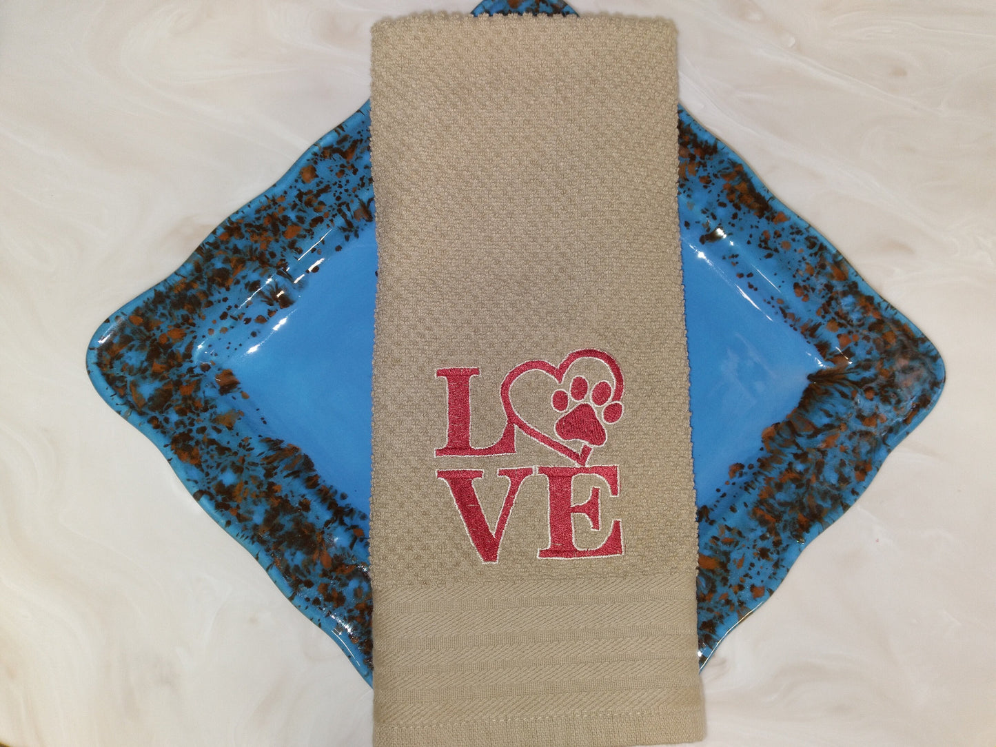 Custom Embroidered Kitchen Towel | Dog lover | Cat Lover | Dog Lover Gift | Cat Lover Gift | Pet Lover Gift | Rescue pet | Embroidery