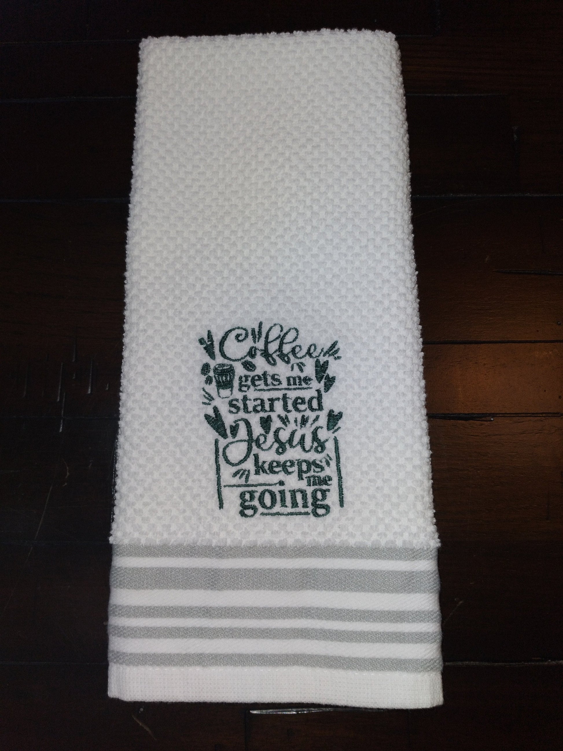 No Minimum Personalised Yiayia Kouzina Linen Tea Towel U2013