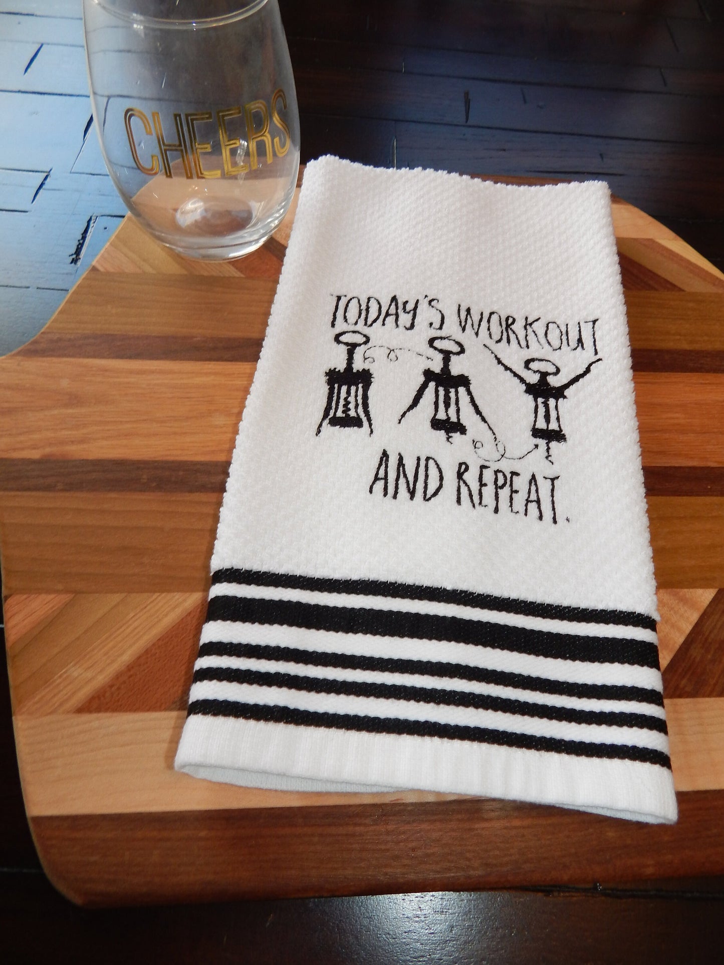 Wine Lover Kitchen Bar Towel | Wine Lover Gift | Funny Workout Towel | Funny Gift | Wine Cork | Cork Screw | Kitchen Towel | Bar Towel | Fun