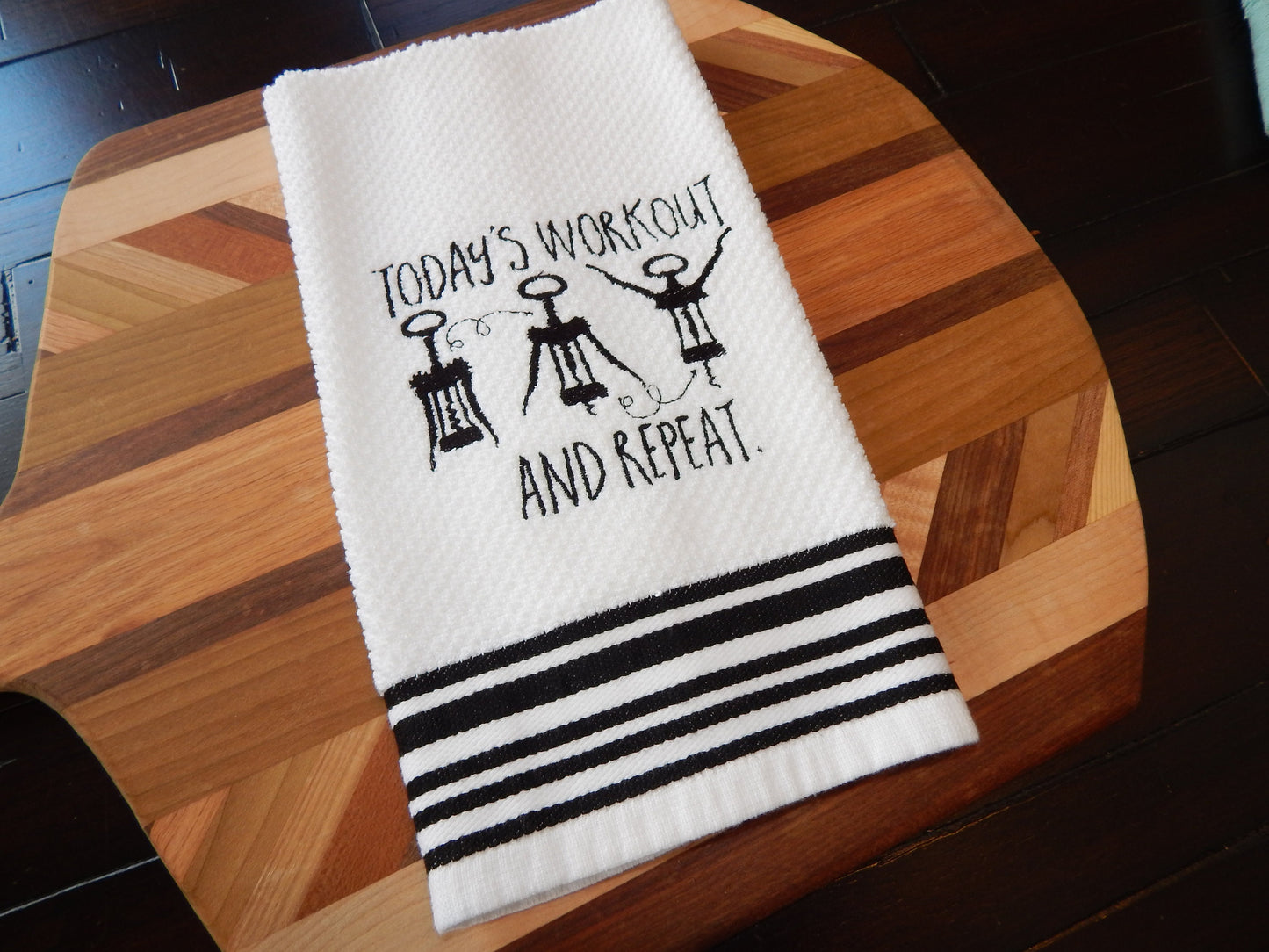 Wine Lover Kitchen Bar Towel | Wine Lover Gift | Funny Workout Towel | Funny Gift | Wine Cork | Cork Screw | Kitchen Towel | Bar Towel | Fun