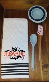 Eat Drink Be Scary | Funny Halloween Towel | Halloween Kitchen | Beware | Halloween Towel Set | Kitchen Scary Towels | Scary Halloween | Fun