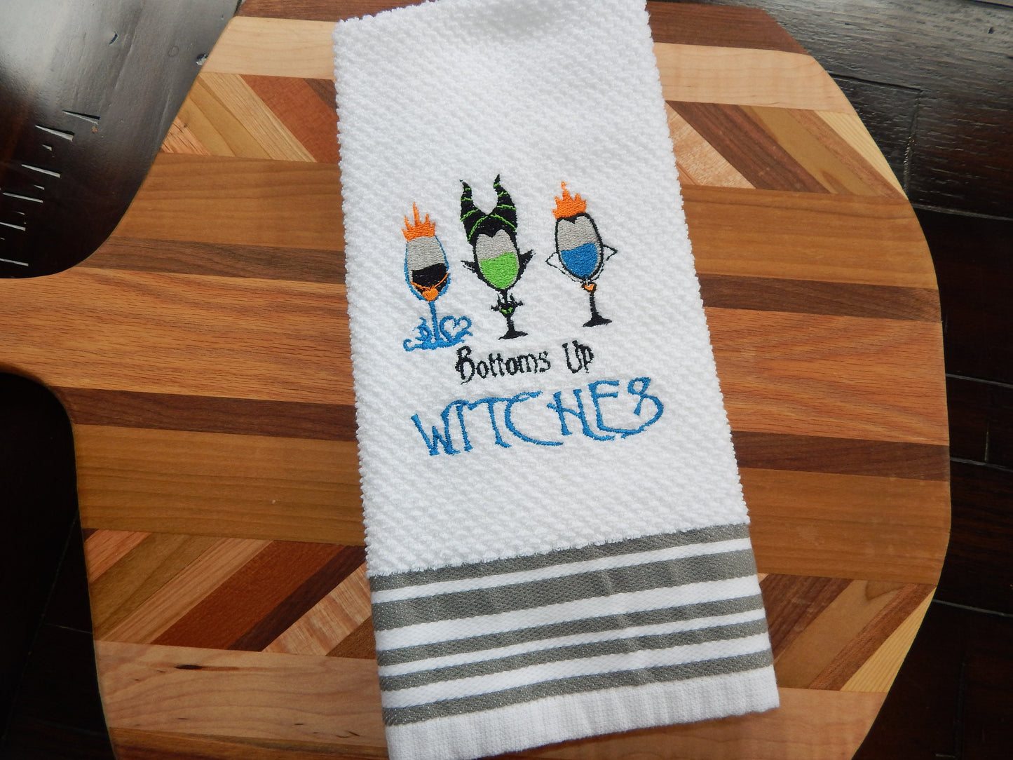 Funny Witches | Fall Wine | Halloween Wine | Witches Humor | Funny Kitchen Towel | Embroidered Kitchen Towel | Halloween Bar Towel | Funny