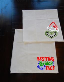 Grinch | Grinch Decorations | Christmas Towel | Resting Grinch Face | Drink Up Grinches | Funny Christmas | Host Gift | Hostess | Happy Hour