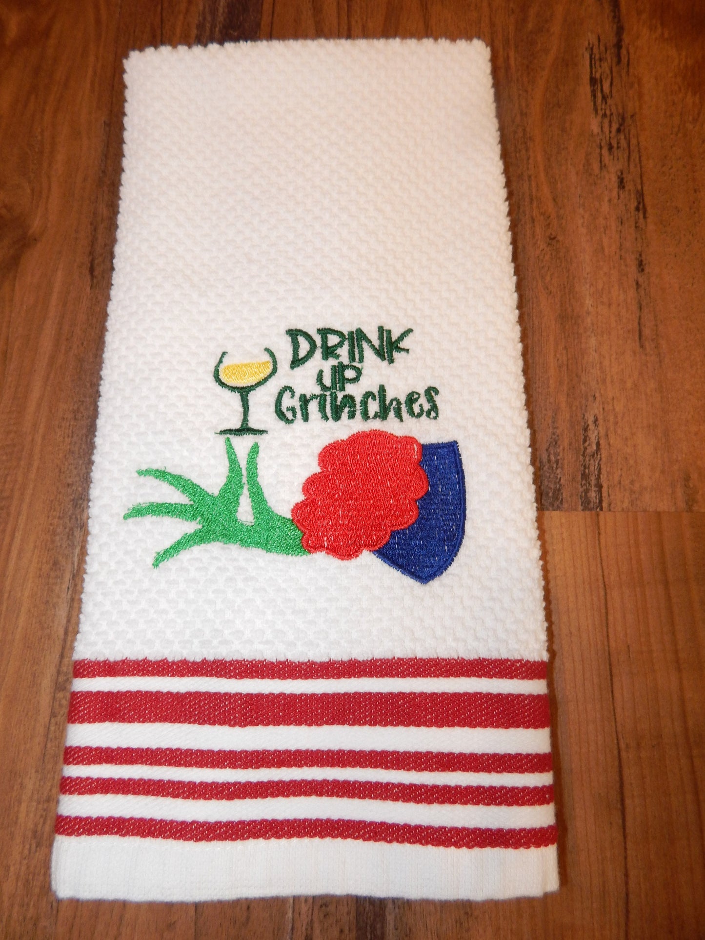 Grinch | Grinch Decorations | Christmas Towel | Resting Grinch Face | Drink Up Grinches | Funny Christmas | Host Gift | Hostess | Happy Hour