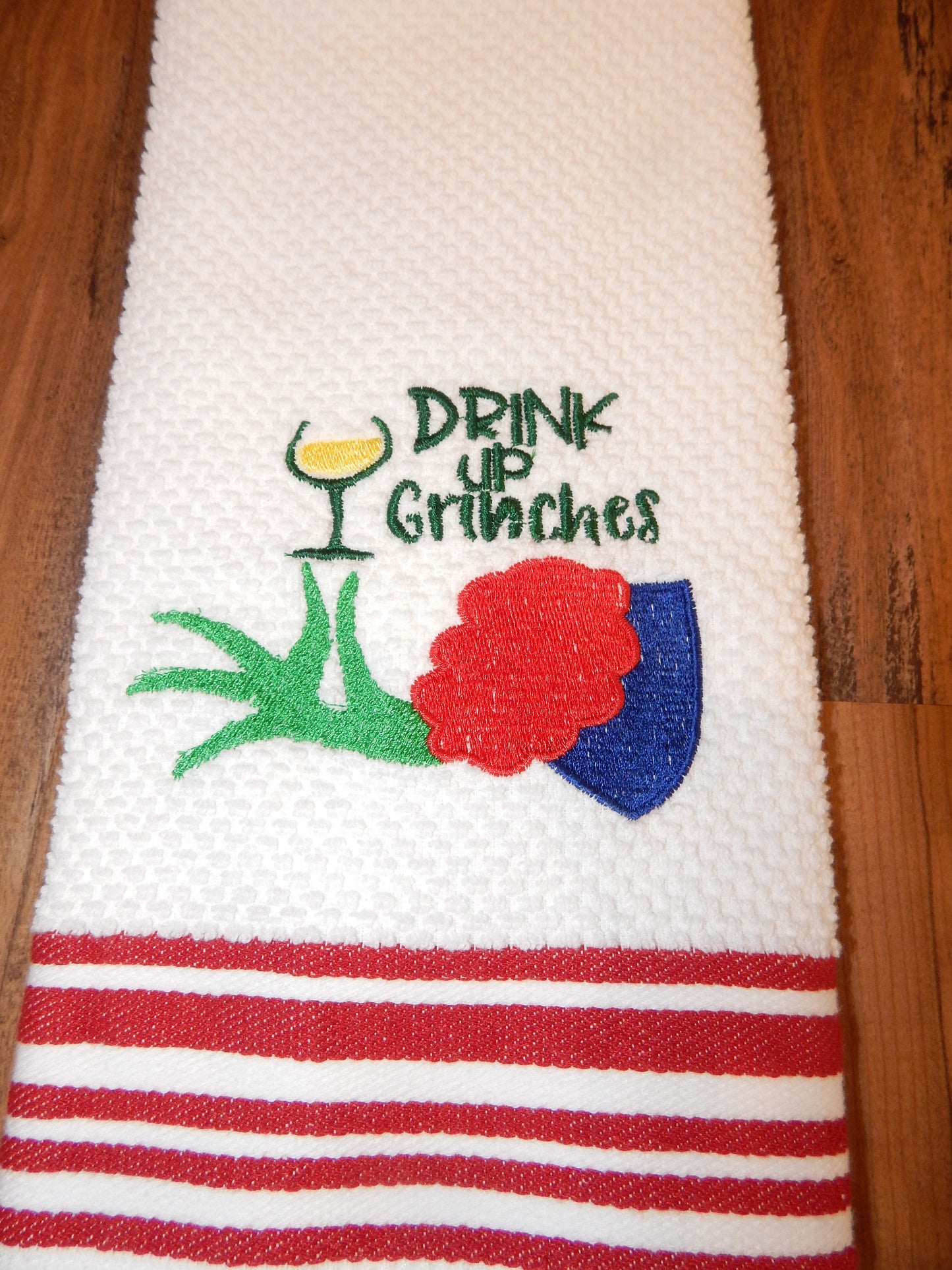 Grinch | Grinch Decorations | Christmas Towel | Resting Grinch Face | Drink Up Grinches | Funny Christmas | Host Gift | Hostess | Happy Hour